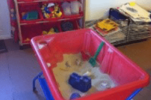 Image of sandpit used for maths-based play